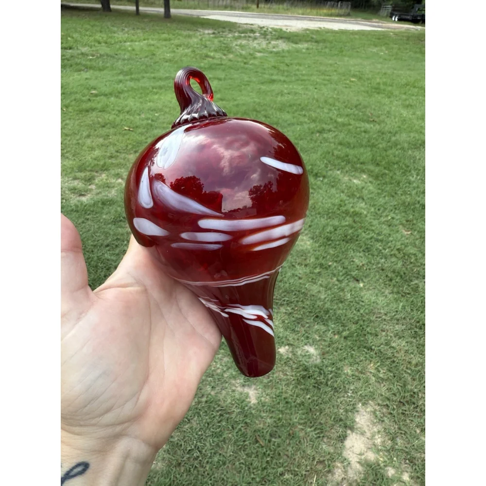 Original Mt. St. Helen's Ash Glass Teardrop Red Hanging Ornament Vintage